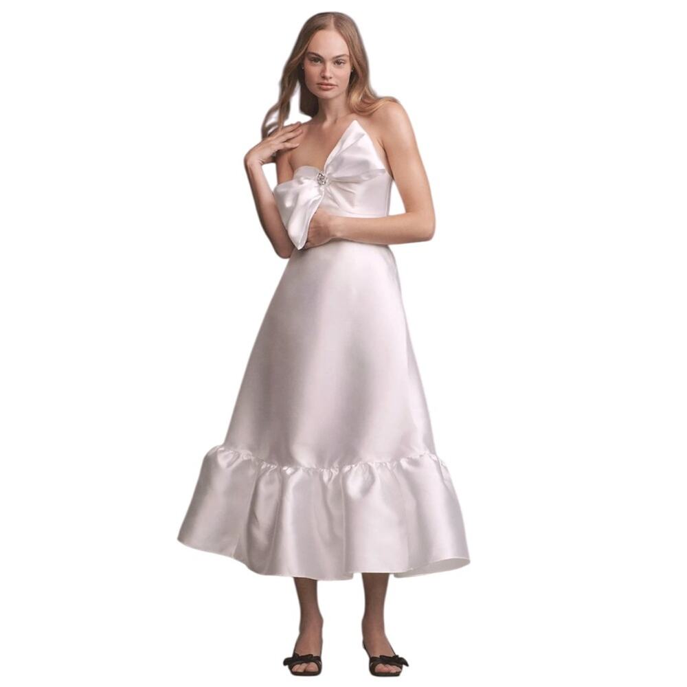 Hutch Strapless Crystal Bow-Tie Midi Dress Size 6 NWT